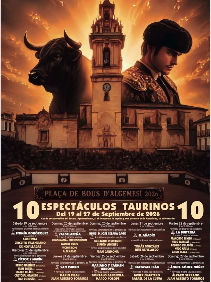 Carteles oficiales de la Feria de Novilladas de Algemesí