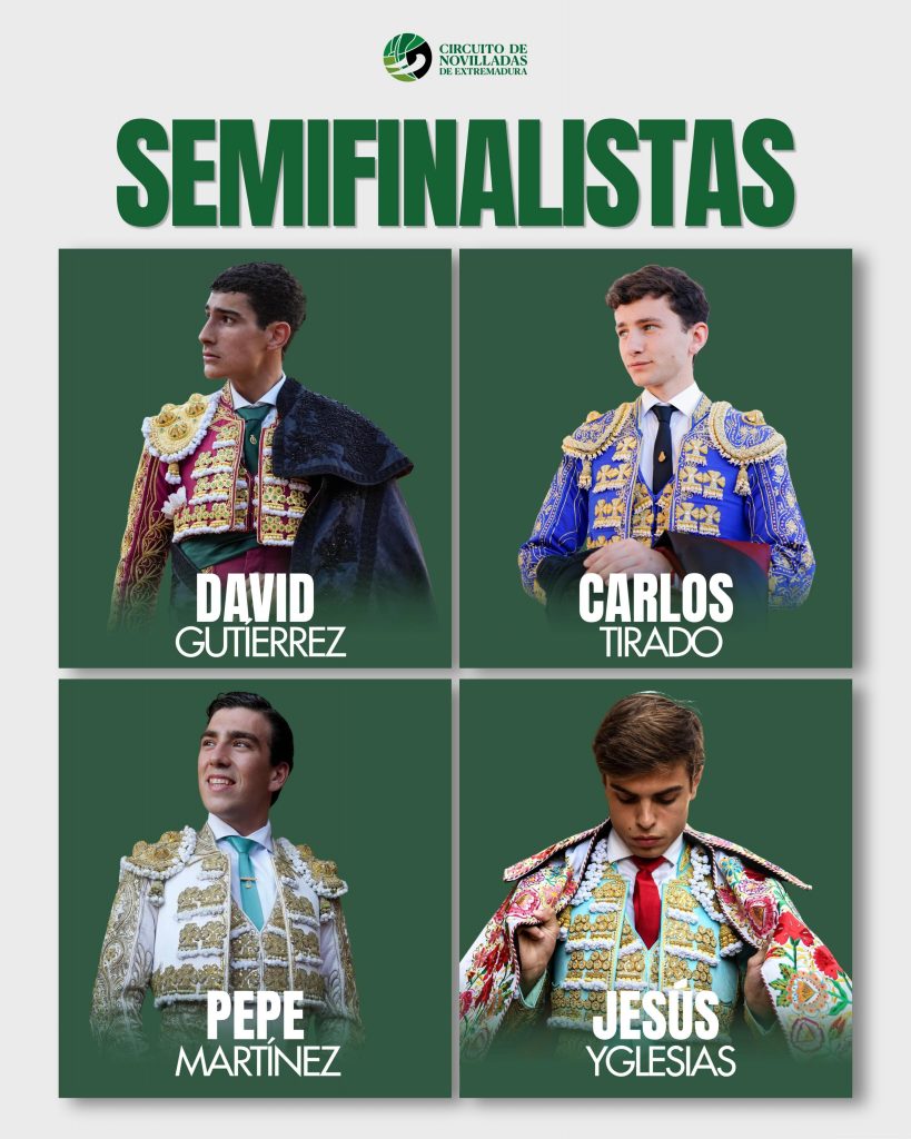 Los cuatro novilleros semifinalistas del Circuito de Extremadura