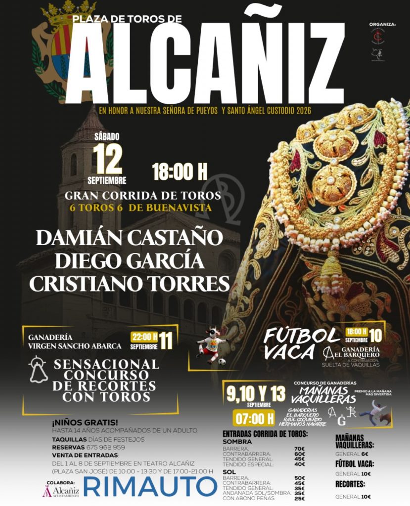 Alcañiz presenta su Feria Taurina 2026