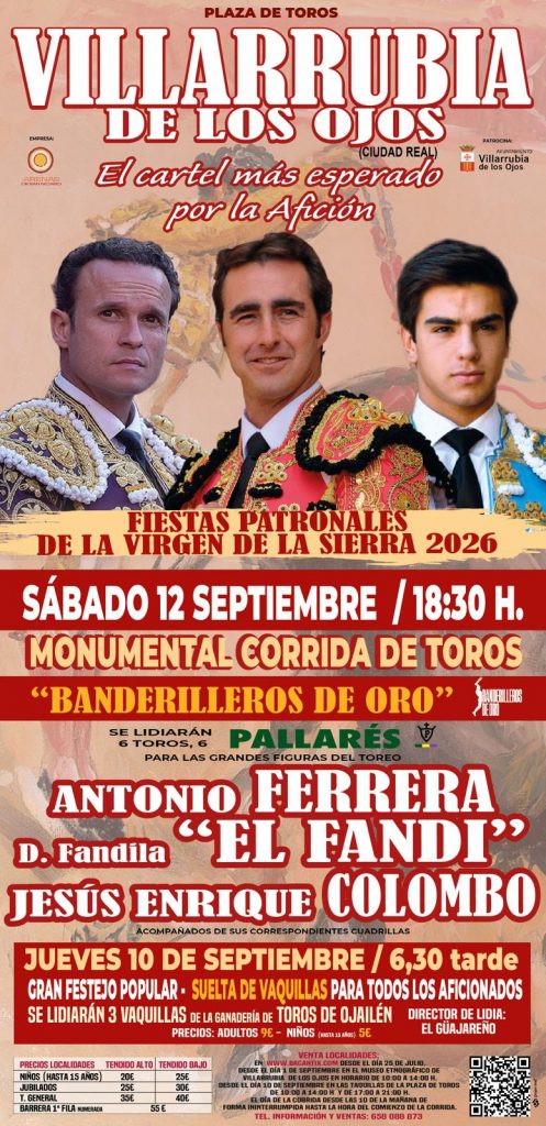 Los 'Banderilleros de Oro' actuarán en Villarrubia de los Ojos