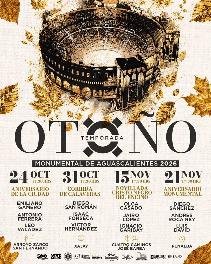 Carteles para la temporada de otoño de Aguascalientes