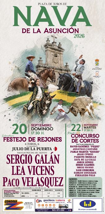 Cartel internacional de rejones en Nava de la Asunción