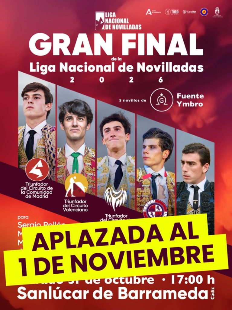 La Final de la Liga de Novilladas se aplaza al 1 de noviembre