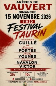 Festival taurino en Vauvert el 15 de noviembre