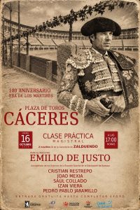 Clase práctica magistral de Emilio de Justo en Cáceres