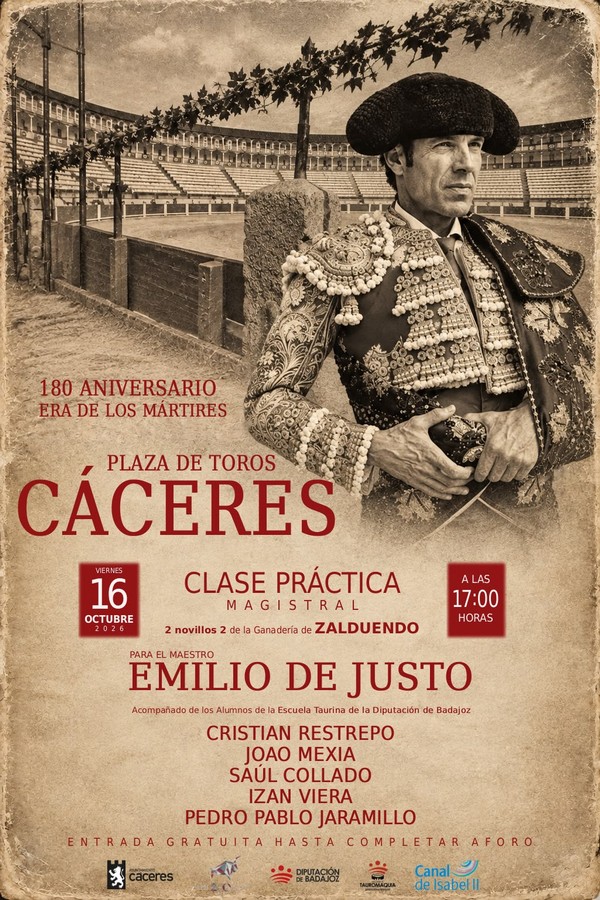 Clase práctica magistral de Emilio de Justo en Cáceres