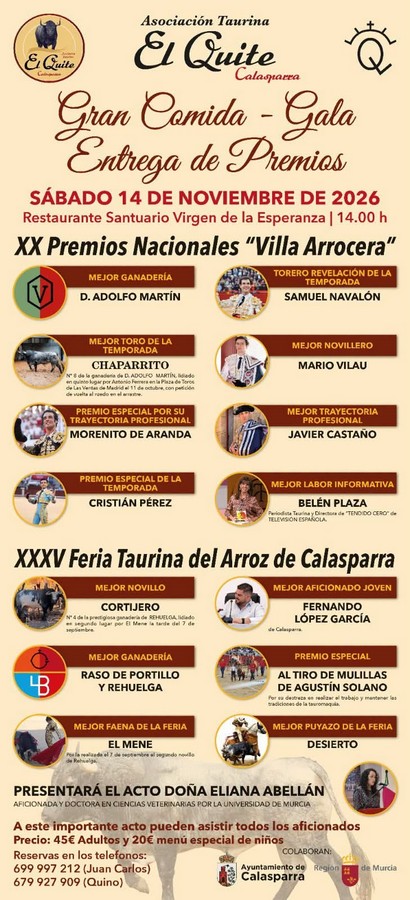 Gala de Premios de 'El Quite' en Calasparra