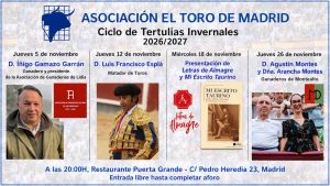 Ciclo de Tertulias Invernales de la Asociación El Toro de Madrid